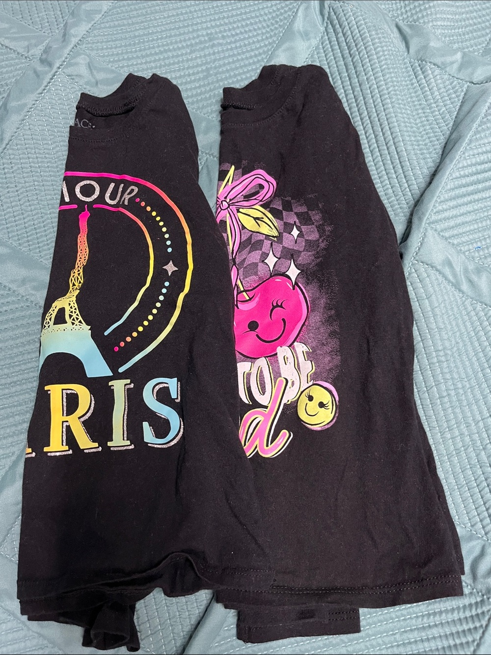 Kids Black Graphic Tees